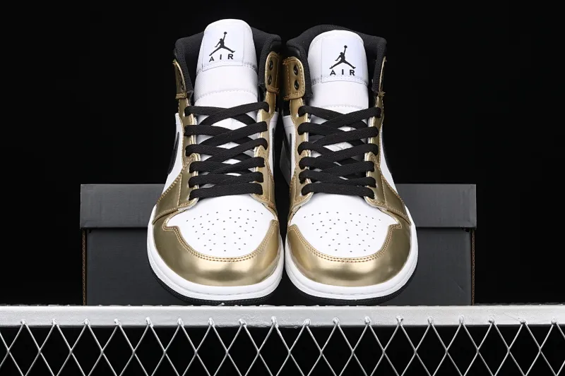 All categories Air Jordan Jordan series basketball shoes Air Jordan 1 Mid G version pure original Air Jordan 1 Mid AJ1 Joe 1 liquid gold DC1419-700